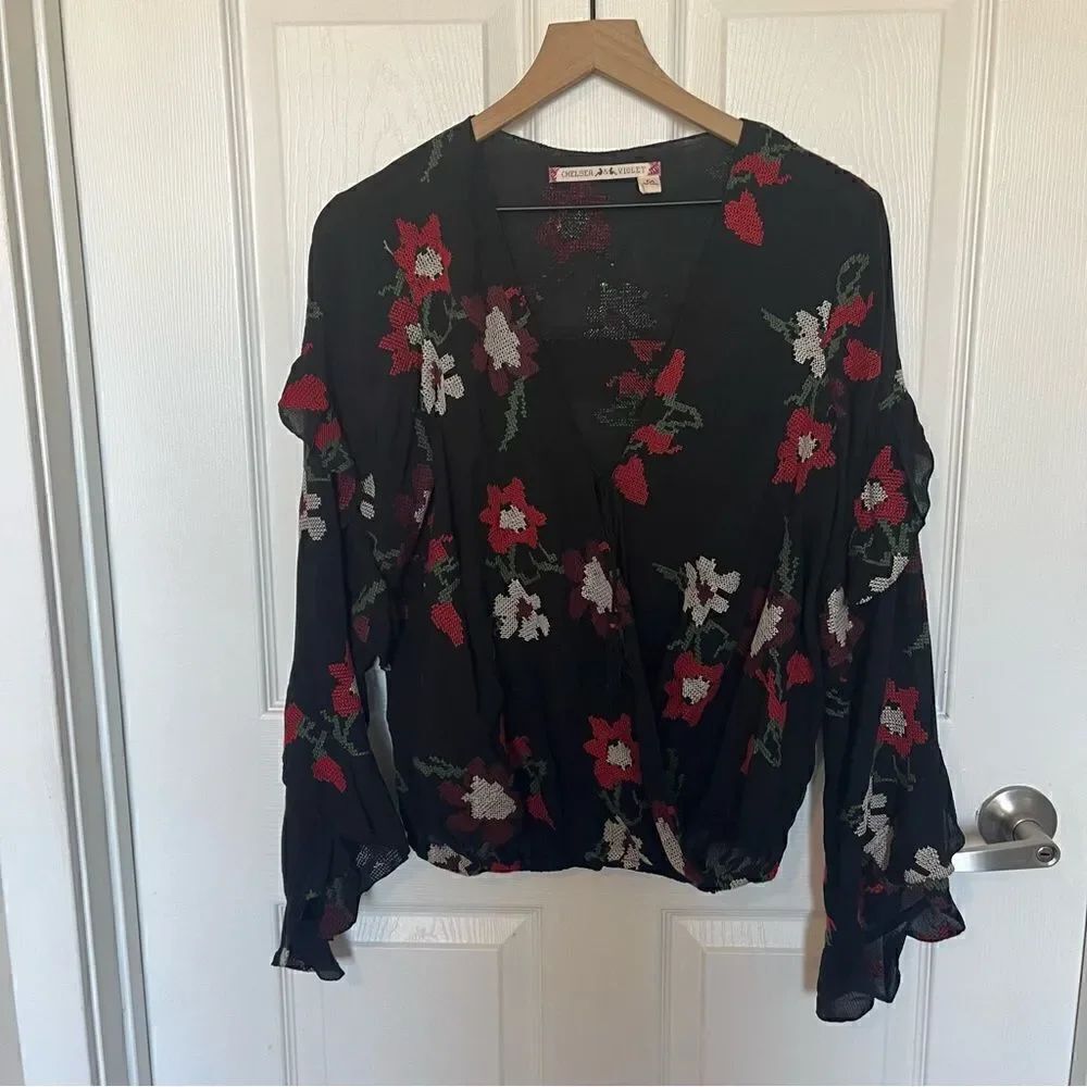 Chelsea Violet Embroidered Floral Blouse - Picture 3 of 14